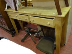 Modern oak style three drawer sideboard