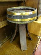 Rustic stool made from an old barrel