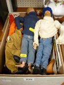 Shoe box containing Action Man and clothing etc