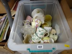 A box of mixed tea ware etc