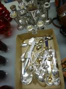 A quantity of electroplate vases & cutlery etc