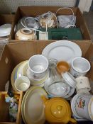 Three boxes of mixed glassware, porcelain etc