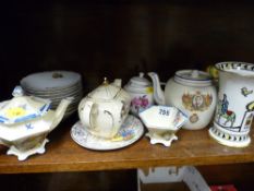A parcel of mixed china including commemorative ware