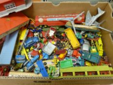 A tub containing large quantity of unboxed, play worn Diecast & tin plate vehicles including