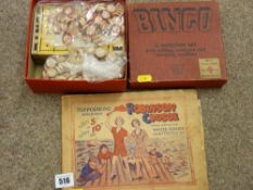 An early boxed Bingo set & a printed edition of score for Robinson Crusoe musical