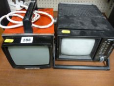 Two vintage miniature TVs