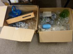 Two boxes of drinking & other glassware