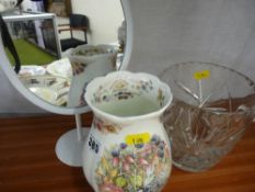 A heavy twin-handled glass vase, a Royal Doulton Autumn from the Brambly Hedge gift collection