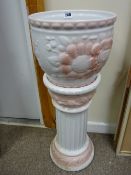 A West German porcelain planter on stand