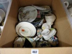 A box of mixed china, glassware & ornamental items