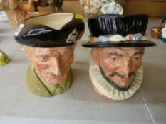 A large Staffordshire pottery character jug 'Monty' D6202, and one of the 'Beefeater' D6206