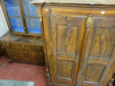 A continental scumble pine two-door armoire & near matching three-drawer chest