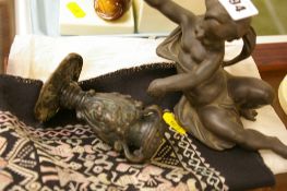 Two metallic ornaments & a silk