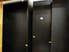 Five modern ebonized open bookshelves