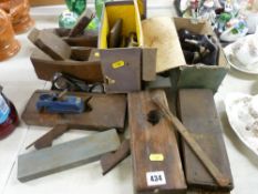 A small parcel of vintage carpenter's tools etc