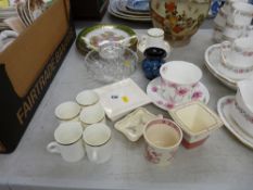 A parcel of mixed china, pottery & glassware