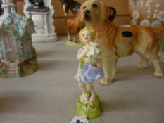 A Royal Worcester china figurine by Doughty little girl with bunch of flowers, untitled, no.3075360