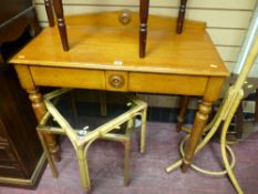 A light oak railback hall table