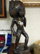 A carved African figure