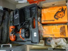A Black & Decker cord less hand drill & Black & Decker power tool accessories etc