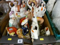 A large quantity of miscellaneous Staffordshire figures & groups, greyhound etc