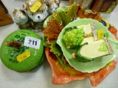 A selection of colourful nut dishes & cruet sets etc