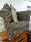 A re upholstered child's vintage armchair