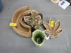 A Wade monkey spill vase and three other wade items