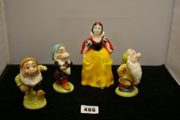 Beswick Snow White & three of her dwarfs