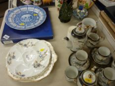 A large parcel of miscellaneous china, boxed commemorative plate by Spode, eggshell ware etc