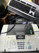 A Brother and an Epson scanner/copier, a computer keyboard etc E/T