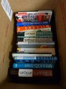 A box of mainly antique subject books etc