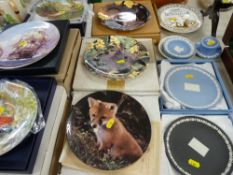 A quantity of boxed Bradex & similar display plates together with Wedgwood Jasperware