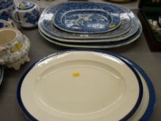 Good quantity of blue & white meat platters etc