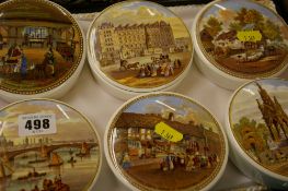 Six Coalport pots & lids