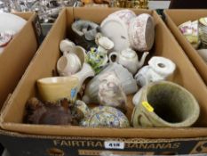 A box of mixed porcelain & china