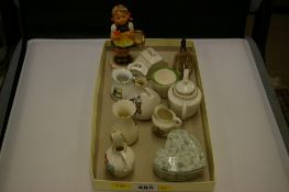 Parcel of Goss-style china, a Goebel figure etc