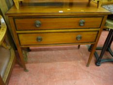 An Edwardian string inlaid mahogany two-drawer chest