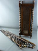 TEN VICTORIAN & OTHER WALKING STICKS & CANES, all with white metal and silver tops or collars,