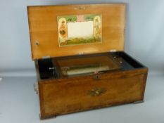 A FINE ROSEWOOD & DECORATED & STRING INLAID SWISS MUSICAL BOX complete with fifteen-tune menu