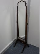 A MAHOGANY FRAMED CHEVAL MIRROR
