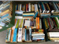 Five boxes of vintage books including antiques, war etc