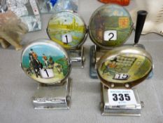 Four vintage desktop spinning calendars