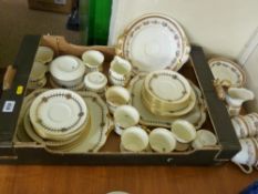 Gilt decorated Cauldon china part tea service and a floral decorated part tea service