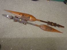 Pair of African paddle spears