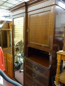 Circa 1900 inlaid mahogany combination wardrobe