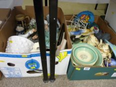 Two boxes of mixed china and pottery including Susie Cooper bowls etc