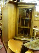 Neat antique style floorstanding glazed corner cupboard