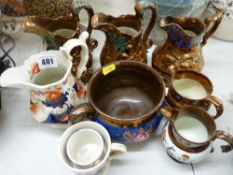 Parcel of copper lustre, Gaudy Welsh etc