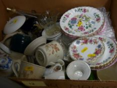 Box of decorative china and glassware
